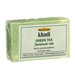 Мыло ручной работы Khadi зелёный чай, 100 г