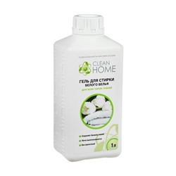 Жидкое средство для стирки Clean home, гель, для белых тканей, 1 л