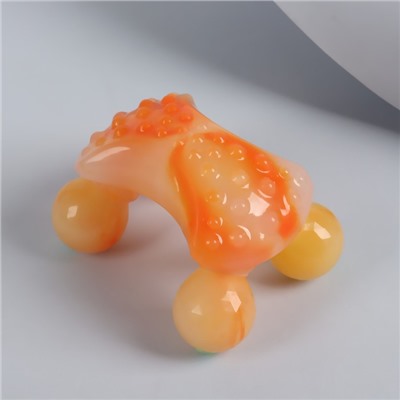 Массажёр, универсальный «3D», 4 ролика, 13,5 × 9,5 × 8 см, цвет оранжевый