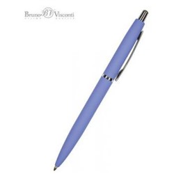 Ручка автоматическая шариковая 1.0мм "SAN REMO" синяя, ярко-синий металлический корпус 20-0249/08 Bruno Visconti {Китай}