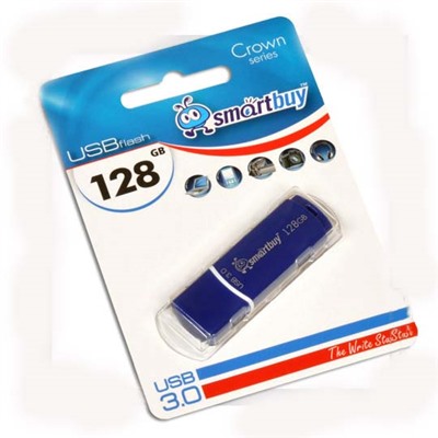 Флеш-накопитель 128Гб USB 3.0/3.1 "Smartbuy Crown" Blue (SB128GBCRW-BL)