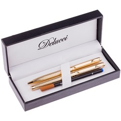 Набор Delucci "Celeste":  ручка шар. 1мм и ручка-роллер 0.6мм, синие (CPn_11914) подар.уп.