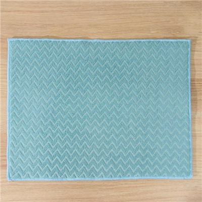Коврик для сушки посуды Доляна «Зигзаг», 38×50 см, микрофибра, цвет голубой