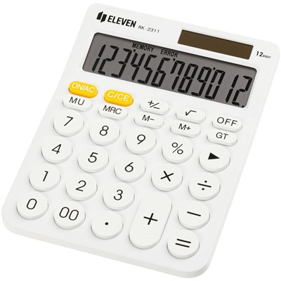 Калькулятор настольный ELEVEN RK-2311-WH, 12-разрядный, 143*192*26мм, дв.питание, белый