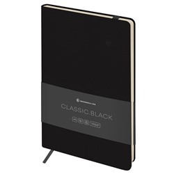 Книжка записная А5  96л. кожзам "Classic. Black" (NA5e-51440, "Greenwich Line") с резинкой, блок без линовки