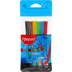 Фломастеры  6цв 845723 суперсмываемые COLOR'PEPS OCEAN Maped {Китай}