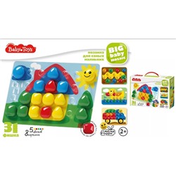 Мозаика для самых маленьких Baby Toys «Домик», 5 цветов, 31 элемент