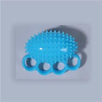 Массажёр «Мячик», с шипами, универсальный, 12 × 9 × 6 см, цвет голубой