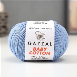 Пряжа "Baby Cotton" 60% хлопок, 40% полиакрил 165м/50гр (3423 голубой)