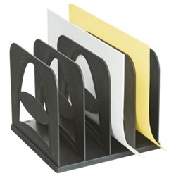 Лоток-сортер для бумаг, 4 отд., сборный, черный (СО02, СТАММ)
