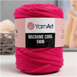 Пряжа "Macrame Cord"  60% хлопок, 40% вискоза/полиэстер 5 мм 85м/500гр (771 мальва)