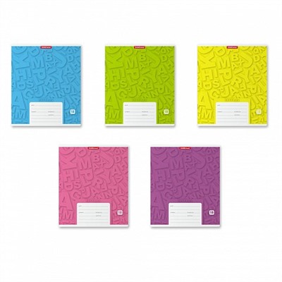 Тетрадь 18л. ErichKrause линия "Optima Letters" (39955) обложка - мелованный картон, цвет ассорти