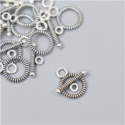 Декор металл для творчества замочек "Пружина кольцо" серебро 1849M012 1,4х1 см
