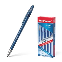 Ручка гелевая ErichKrause "R-301 Magic" стираемая, 0.5мм синяя (45211) тонированный корпус с блестками