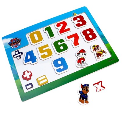 Игрушка деревянная «Щенячий Патруль» магнитная доска «Цифры»