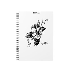 Тетрадь 80л. на спирали ErichKrause "Blossom. Black and White", клетка (54118) пластиковая обложка