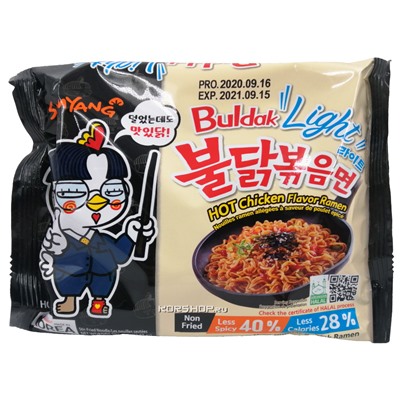 Среднеострая лапша б/п со вкусом курицы Hot Chicken Ramen Light Samyang, Корея, 110 г