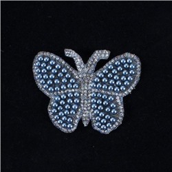 Термоаппликация ТАС 147 бабочка голубая 7,5см