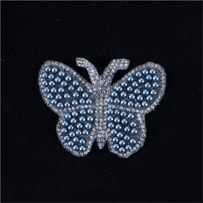 Термоаппликация ТАС 147 бабочка голубая 7,5см