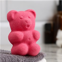 Бомбочка для ванны "Медвежонок" с ароматом хвойного леса, красная, 80 гр