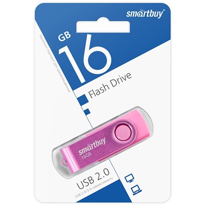 Флеш-накопитель  16Гб "Smartbuy Twist" Pink