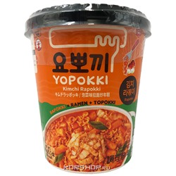 Рисовые клецки с лапшой (рапокки) в соусе кимчи Yopokki, Корея, 145 г