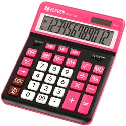 Калькулятор настольный ELEVEN CDC-120-BK/RD, 12-разрядный, 155*206*38мм, дв.питание, черно-красный