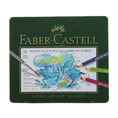 Карандаши художественные акварельные Faber-Castell ALBRECHT DÜRER® 24 цветов, металлическая коробка