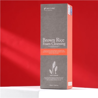 Очищающая пенка с экстрактом бурого риса 3W CLINIC Brown Rice Foam Cleansing, 100 мл