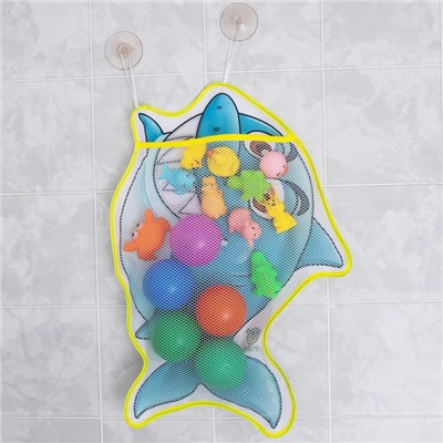 Сетка для хранения игрушек в ванной на присосках «Акула»