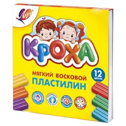 Пластилин ЛУЧ мягкий, восковой "Кроха" 12цв., стек (23С1484-08)