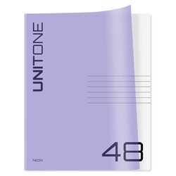 Тетрадь 48л. BG "UniTone. Neon. Сиреневая" клетка (Т5ск48_пл 12470) пластиковая обложка