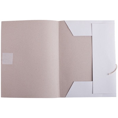 Папка для бумаг с завязками, картонная 260 г\м2 "OfficeSpace" белая, немелов. (257308) до 200л.