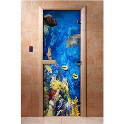 Дверь с фотопечатью, стекло 8 мм, размер коробки 190 × 70 см, правая, цвет А068