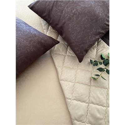 Комплект постельного белья с одеялом New Style КМ-001 коричневый-бежевый