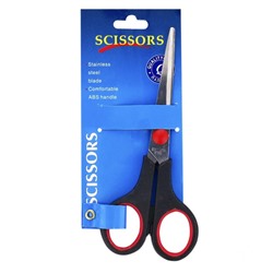 Ножницы  Scissors 140мм (H-140/RKJ-924) с рез. вставками, черно-красные