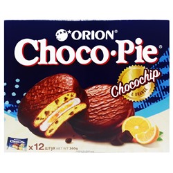 Шоколадные пирожные c апельсиновым джемом и шоколадной крошкой Чоко Пай Чокочип (Choco Pie Chocochip) Orion (12 шт.), 360 г Акция