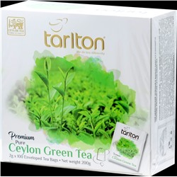 TARLTON. Premium Ceylon Green Tea в конвертах карт.пачка, 100 пак.