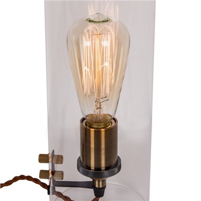 Настольная лампа "Эдисон" 1x100Вт E27 бронза 16,5x33,5x16,5см