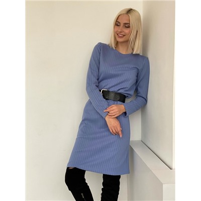 4839 Платье-свитер голубое с жаккардовым узором