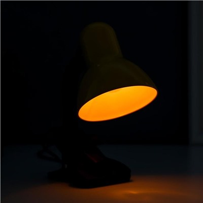 Настольная  лампа на прищепке, 1х40Вт Е27, с диммером, желтая, 27х11,5х12 см