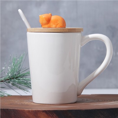 Кружка с крышкой и ложкой «Зима создана для горячего чая», 300 мл