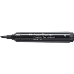 Ручка капиллярная Faber-Castell Pitt Artist Pen Big Brush цвет 199 чёрный, 3 мм, пишущий узел "кисть"