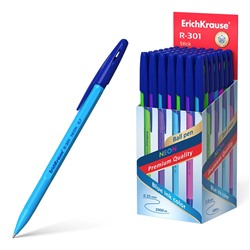 Ручка шар. ErichKrause "R-301 Neon Stick" (53342) синяя, 0.7мм, цветной неоновый корпус, в ассорт.