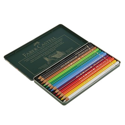 Карандаши художественные цветные Faber-Castell Polychromos® 12 цветов, в металлической коробке