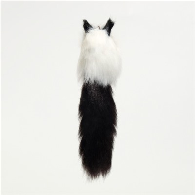 Игрушка для кошек "Кот-дружок", искусственный мех, корпус 7 см, белая/чёрная