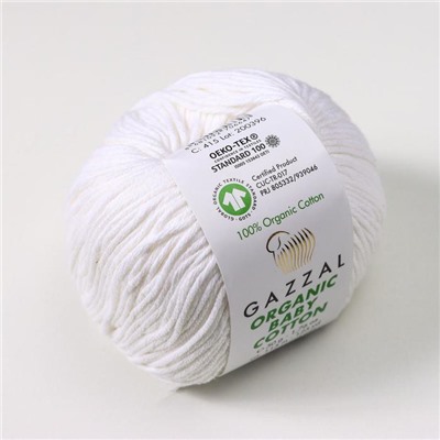 Пряжа "Organic Baby Cotton" 100% хлопок 115м/50гр (415 белый)