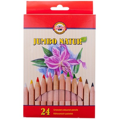 Карандаши утолщённые Jumbo Natur, 24 цвета