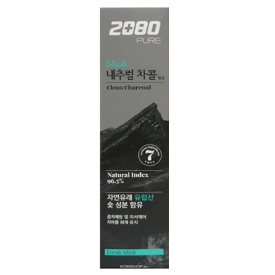 Зубная паста с углем и мятой Dental Clinic 2080 Pure Black Clean, Корея, 120 г