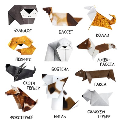 Набор для творчества "Оригами. Собаки разных пород" 11 фигурок (83388) "HappyLine"